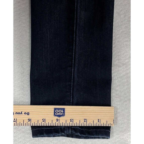 Bebe Premium Denim Skinny Jeans Dark Wash Gold Embroidered Monogram Women Sz 29 - Picture 10 of 12